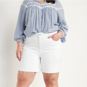 Old Navy High Rise O.G. Straight White 7" Cut-Off Shorts - Size 20